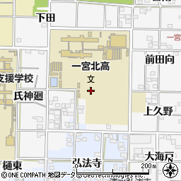 愛知県一宮市笹野（氏神東）周辺の地図