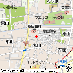 愛知県一宮市浅井町尾関船周辺の地図
