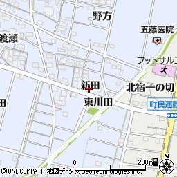 愛知県一宮市木曽川町里小牧新田周辺の地図