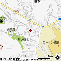 神奈川県鎌倉市植木596-1周辺の地図