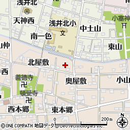 愛知県一宮市浅井町尾関奥屋敷23周辺の地図
