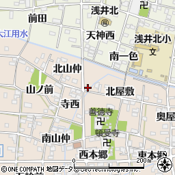 愛知県一宮市浅井町尾関北山仲24周辺の地図