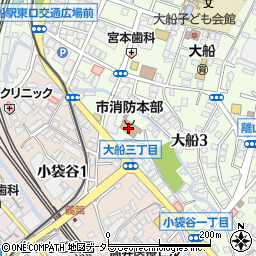 鎌倉市消防本部周辺の地図