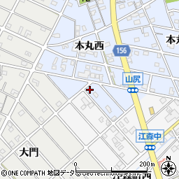 愛知県江南市山尻町本丸西163周辺の地図