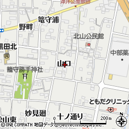 愛知県一宮市木曽川町黒田山口周辺の地図