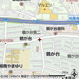 鶴が台名店街入口周辺の地図