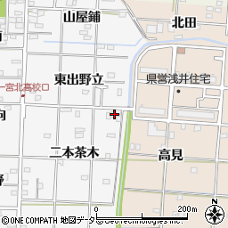 愛知県一宮市笹野二本茶木37周辺の地図