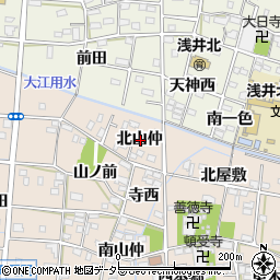 愛知県一宮市浅井町尾関北山仲周辺の地図