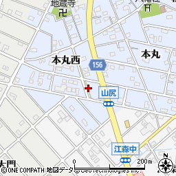 愛知県江南市山尻町本丸西133周辺の地図