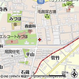 愛知県一宮市浅井町尾関同者166-16周辺の地図