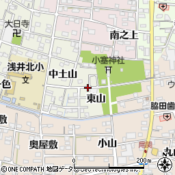 愛知県一宮市浅井町大野東山周辺の地図