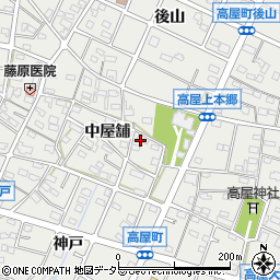 愛知県江南市高屋町中屋舗周辺の地図