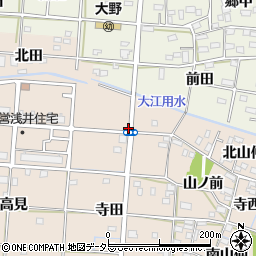 愛知県一宮市浅井町尾関西ノ山周辺の地図