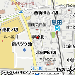 愛知県一宮市木曽川町黒田（柳原北）周辺の地図