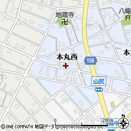 愛知県江南市山尻町本丸西周辺の地図