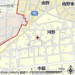 愛知県江南市河野町（河野）周辺の地図
