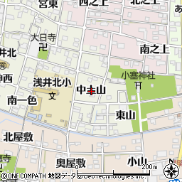 愛知県一宮市浅井町大野中土山周辺の地図