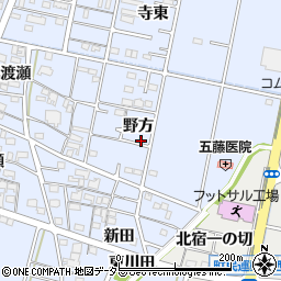 愛知県一宮市木曽川町里小牧東米野周辺の地図