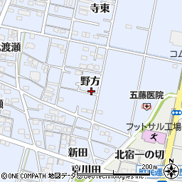 愛知県一宮市木曽川町里小牧（東米野）周辺の地図