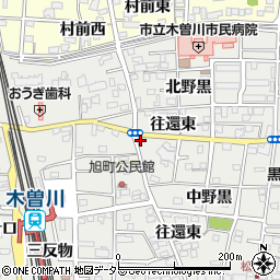 愛知県一宮市木曽川町黒田往還東21周辺の地図
