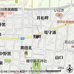 愛知県一宮市木曽川町黒田（野畔）周辺の地図