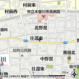 愛知県一宮市木曽川町黒田往還東112周辺の地図
