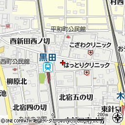 愛知県一宮市木曽川町黒田（中針口北ノ切）周辺の地図