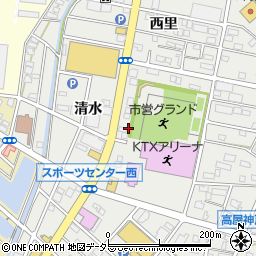 愛知県江南市高屋町清水周辺の地図