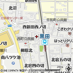 愛知県一宮市木曽川町黒田（西針口北ノ切）周辺の地図