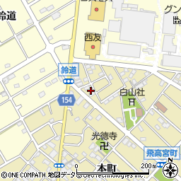 愛知県江南市飛高町宮町80周辺の地図