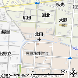 愛知県一宮市浅井町尾関（池田）周辺の地図