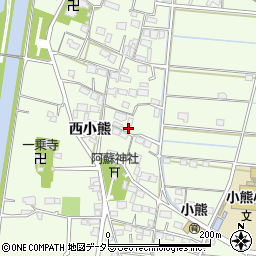 岐阜県羽島市小熊町西小熊1570-1周辺の地図