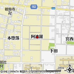 愛知県一宮市光明寺阿波羅周辺の地図