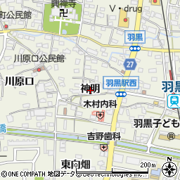 愛知県犬山市羽黒神明周辺の地図