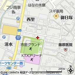 愛知県江南市高屋町清水97周辺の地図