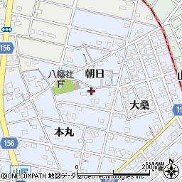 愛知県江南市山尻町朝日周辺の地図
