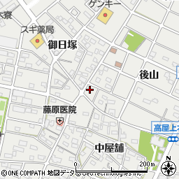 愛知県江南市高屋町後山58周辺の地図