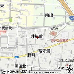 愛知県一宮市木曽川町黒田井桁畔周辺の地図