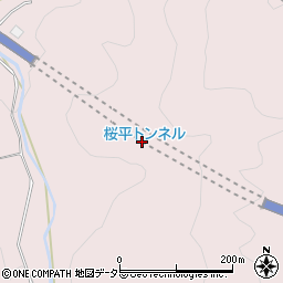 桜平トンネル周辺の地図