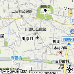 愛知県犬山市羽黒川原口74周辺の地図