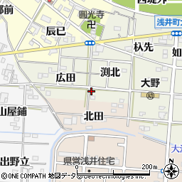 愛知県一宮市浅井町大野渕北58周辺の地図