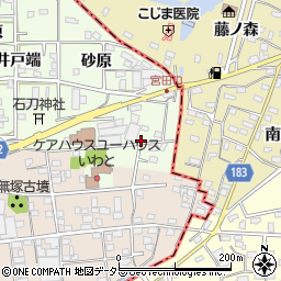 愛知県一宮市浅井町黒岩宮東周辺の地図