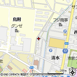 愛知県江南市高屋町清水21周辺の地図