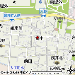 愛知県一宮市浅井町大野郷中周辺の地図