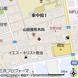 平塚東中原郵便局 ＡＴＭ周辺の地図