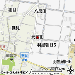 愛知県犬山市羽黒元苗田周辺の地図
