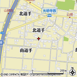 愛知県一宮市光明寺北道手143周辺の地図