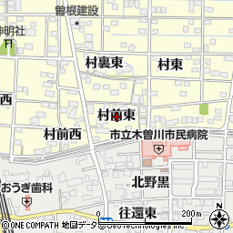 愛知県一宮市北方町曽根村前東周辺の地図