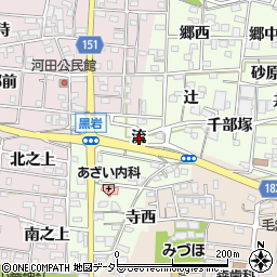 愛知県一宮市浅井町黒岩（流）周辺の地図