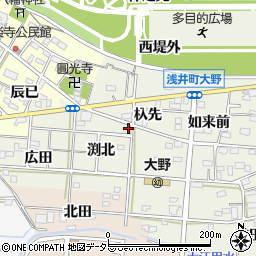 愛知県一宮市浅井町大野渕北10周辺の地図